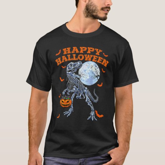 Niedliche Dinosaurier Halloween-Kostüm mit Retro P T-Shirt (Vorderseite)