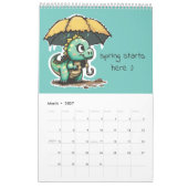 Niedliche Dinosaurier-Illustrationen Kalender (Mär 2027)
