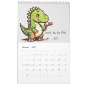 Niedliche Dinosaurier-Illustrationen Kalender (Feb 2027)