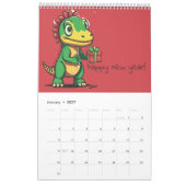 Niedliche Dinosaurier-Illustrationen Kalender (Jan 2027)