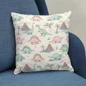 Niedliche Dinosaurier im Jurassic Land Kissen