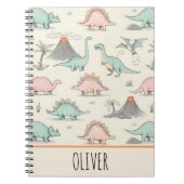 Niedliche Dinosaurier im Jurassic Land Notizblock (Vorderseite)