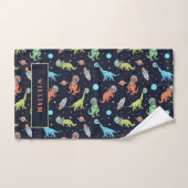 Niedliche Dinosaurier im Weltraum Fun Pattern Badhandtuch Set (Handtuch)