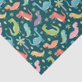 Niedliche Dinosaurier in der Nacht Seidenpapier (Ausschnitt)