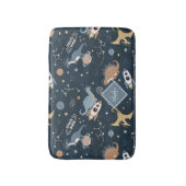 Niedliche Dinosaurier in Space Pattern Kinder Bade Badematte (Vorderseite Vertikal)