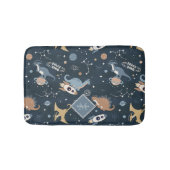 Niedliche Dinosaurier in Space Pattern Kinder Bade Badematte (Vorderseite)