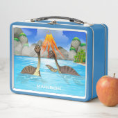 Niedliche Dinosaurier individuelle Name Lunchboxen (Beispiel)