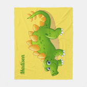 Niedliche Dinosaurier-individuelle Name- und Farbv Fleecedecke (Vorderseite)