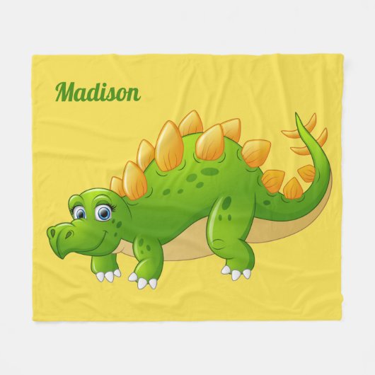 Niedliche Dinosaurier-individuelle Name- und Farbv Fleecedecke (Vorderseite (Horizontal))