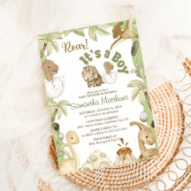 Niedliche Dinosaurier "It's a Boy" Kinderdusche