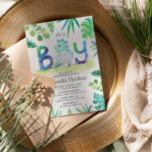 Niedliche Dinosaurier "It's a Boy" Kinderdusche