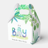 Niedliche Dinosaurier "It's a Boy" Kinderdusche Geschenkschachtel (Rückseite)