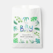 Niedliche Dinosaurier "It's a Boy" Kinderdusche Geschenktütchen (Vorderseite)