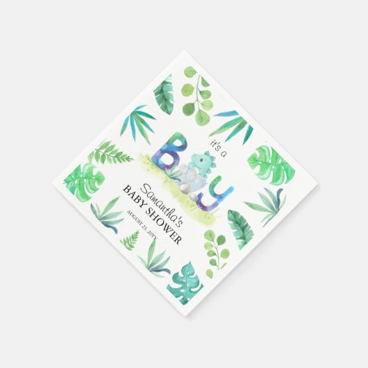 Niedliche Dinosaurier "It's a Boy" Kinderdusche Serviette (Ecke)