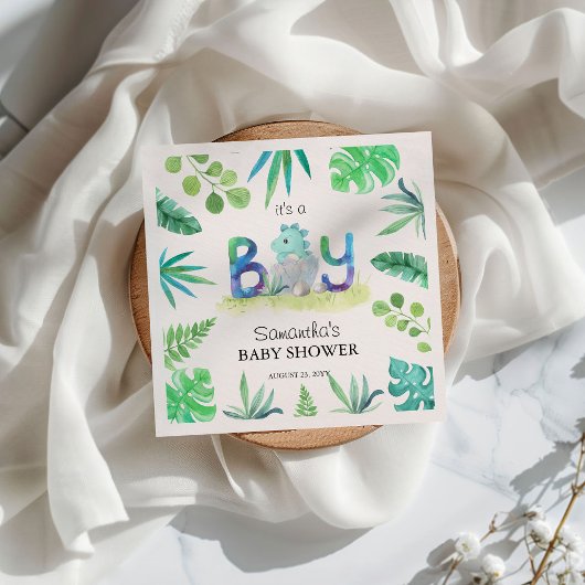 Niedliche Dinosaurier "It's a Boy" Kinderdusche Serviette