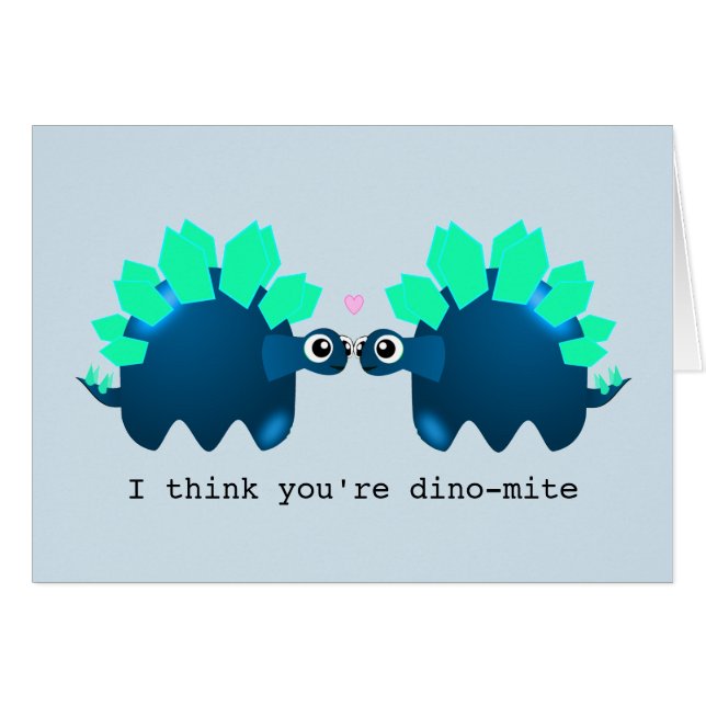 Niedliche Dinosaurier-Jubiläumskarte (Vorderseite (Horizontal))