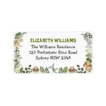 Niedliche Dinosaurier Jungle Grüne Rücksendeadress