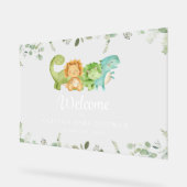 Niedliche Dinosaurier, Jurassik, Babydusche Empfan Acrylschild (Winkel)