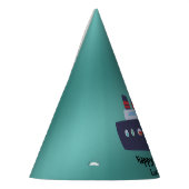 Niedliche Dinosaurier Kapitän Schiff Schule Geburt Partyhütchen (Links)