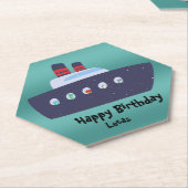 Niedliche Dinosaurier Kapitän Schiff Schule Geburt Untersetzer (angewinkelt)