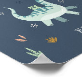 Niedliche Dinosaurier-Karten und Geschenke Party Z Poster (Ecke)