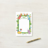 Niedliche Dinosaurier Kids Personalisiert Mitzvah Post-it Klebezettel (Auf Schreibtisch)