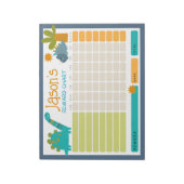 Niedliche Dinosaurier Kids Reward Chart for Daily Notizblock (Rotiert)