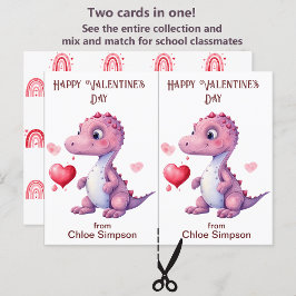 Niedliche Dinosaurier Kid's Valentine Party-Klasse Postkarte