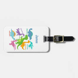 Niedliche Dinosaurier Kinder Personalisiert Gepäckanhänger