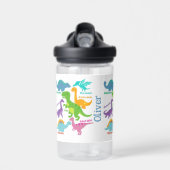 Niedliche Dinosaurier Kinder Personalisiert Trinkflasche (Vorne)