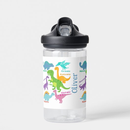 Niedliche Dinosaurier Kinder Personalisiert Trinkflasche (Vorne)