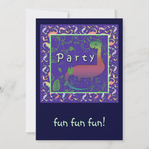 Niedliche Dinosaurier-Kindergeburtstag-Party Einla Einladung