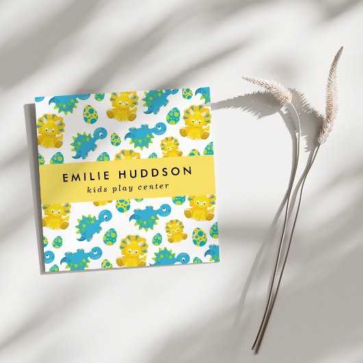 Niedliche Dinosaurier, Kinderspielzentrum, Aktivit Quadratische Visitenkarte