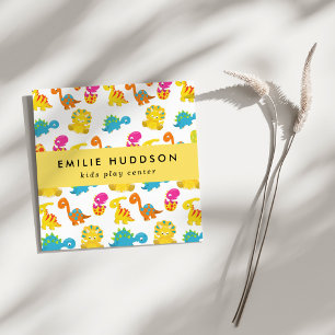 Niedliche Dinosaurier, Kinderspielzentrum, Aktivit Quadratische Visitenkarte