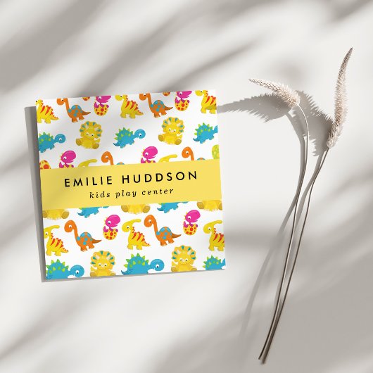 Niedliche Dinosaurier, Kinderspielzentrum, Aktivit Quadratische Visitenkarte