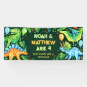 Niedliche Dinosaurier kombinierte Geburtstagsgesch Banner (Horizontal)