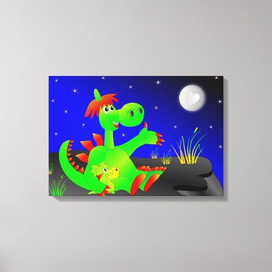 Niedliche Dinosaurier Leinwanddruck (Vorderseite)
