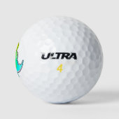Niedliche Dinosaurier Lieben Fußball Wasserfarbe Golfball (Logo)