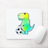 Niedliche Dinosaurier Lieben Fußball Wasserfarbe Mousepad (Mit Mouse)