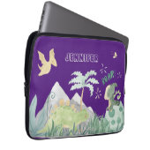 Niedliche Dinosaurier-Lila-Schule Laptopschutzhülle (Vorne Rechts)