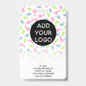 Niedliche Dinosaurier Logo für Kinderarzt Logo-Cod Ausweis (Rückseite)