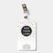 Niedliche Dinosaurier Logo für Kinderarzt Logo-Cod Ausweis (Rückseite mit Clip)