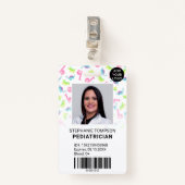 Niedliche Dinosaurier Logo für Kinderarzt Logo-Cod Ausweis (Vorderseite mit Klammer)