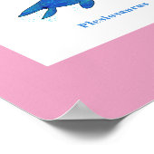 Niedliche Dinosaurier mit den Namen Pink Education Poster (Ecke)