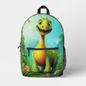 Niedliche Dinosaurier Monogram Kids Bedruckter Rucksack (Vorderseite)