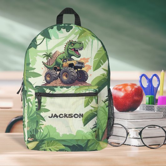 Niedliche Dinosaurier Monster Truck Kids Custom Bedruckter Rucksack