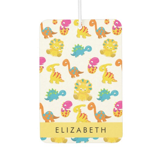 Niedliche Dinosaurier, Muster der Dinosaurier, Ihr Autolufterfrischer (Vorderseite)
