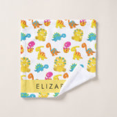 Niedliche Dinosaurier, Muster der Dinosaurier, Ihr Badhandtuch Set (Waschlappen)