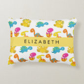 Niedliche Dinosaurier, Muster der Dinosaurier, Ihr Dekokissen (Rückseite)