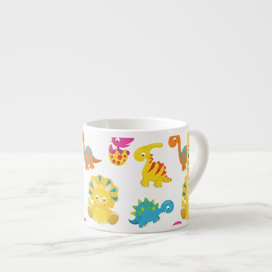 Niedliche Dinosaurier, Muster der Dinosaurier, Ihr Espressotasse (Vorderseite Rechts)